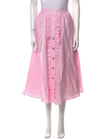 Anna Maria Paletti Skirts Plaid Print Midi Length Skirt XL