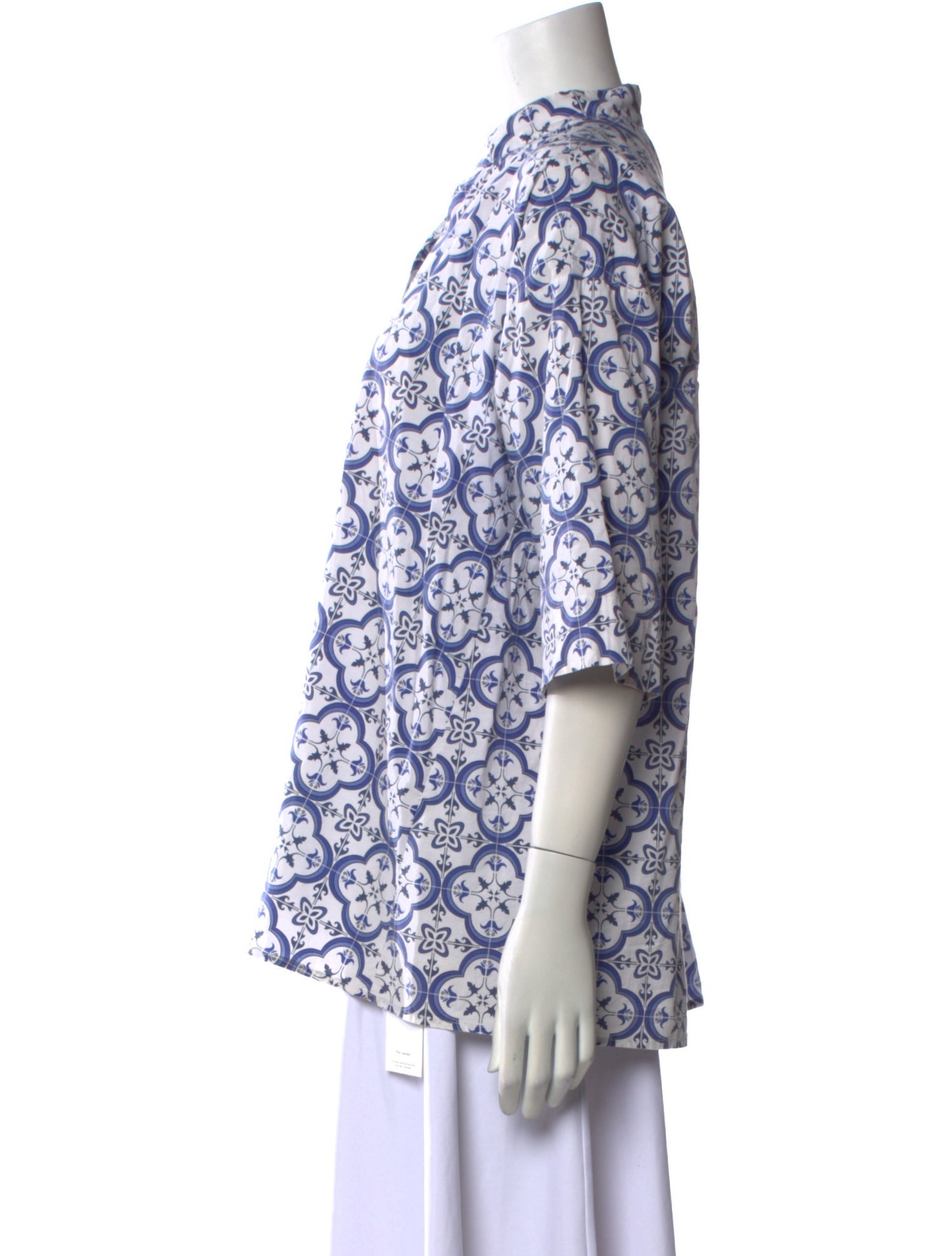 Anna Maria Paletti Printed Mock Neck Blouse