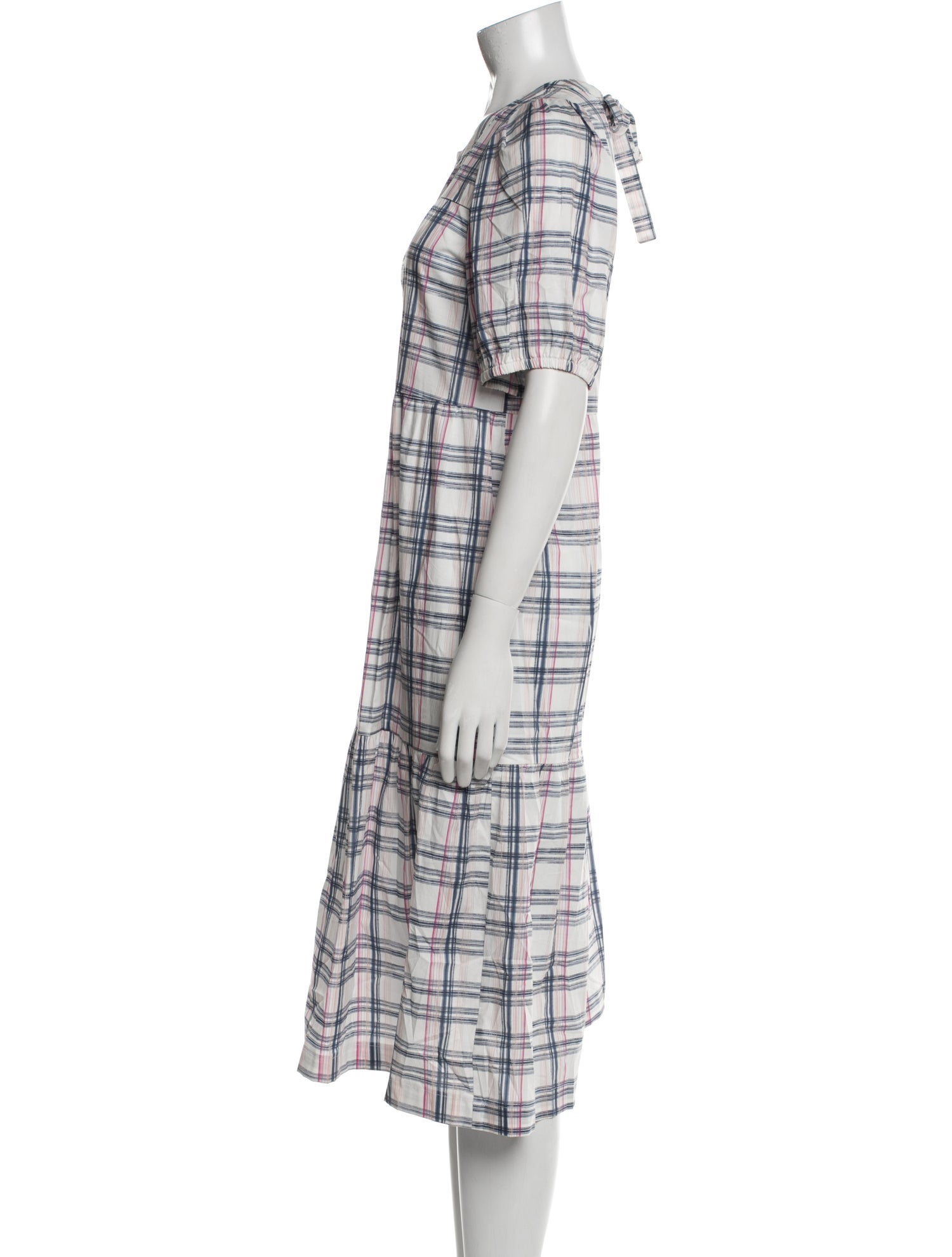 Anna Maria Paletti Plaid Print Midi Length Dress
