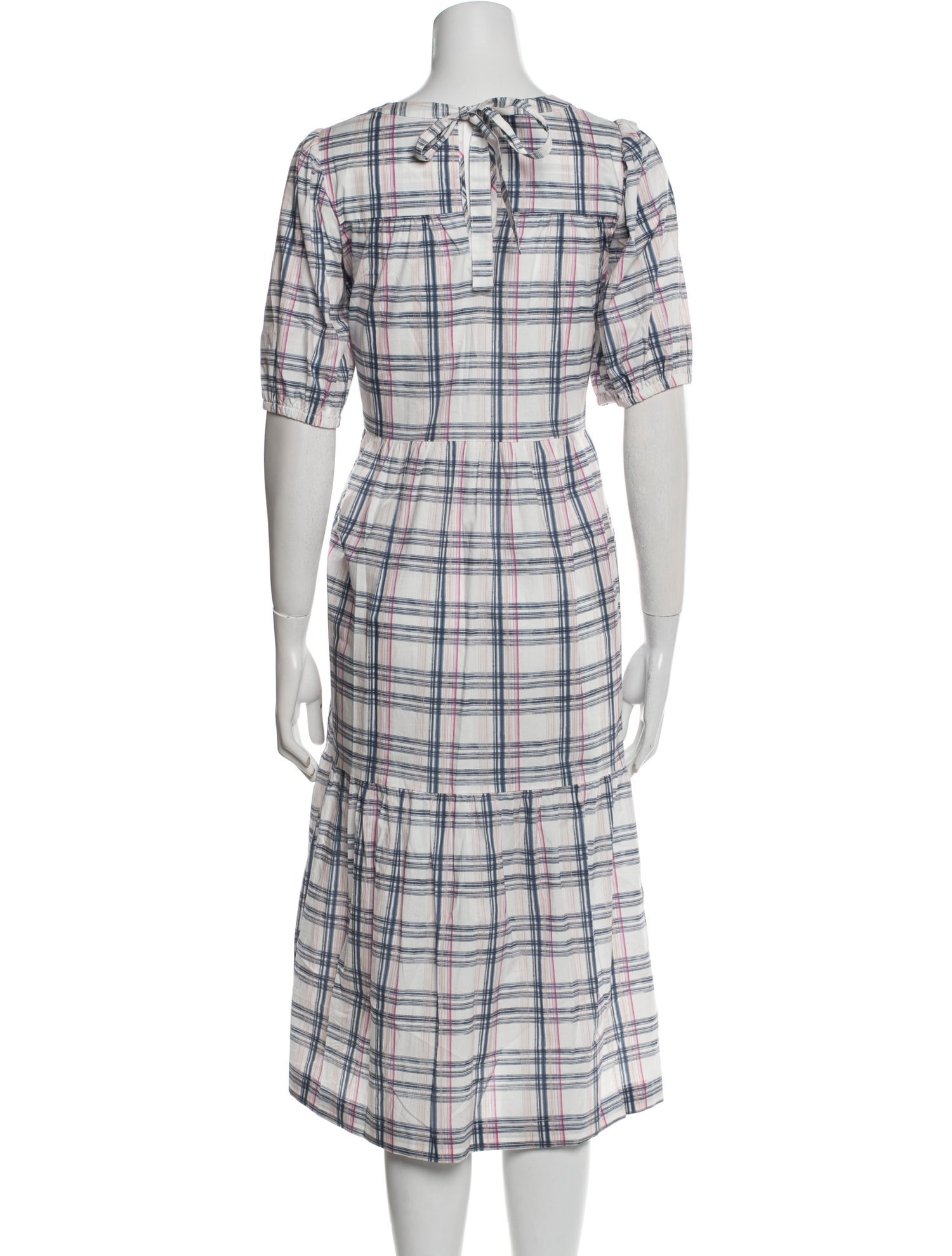 Anna Maria Paletti Plaid Print Midi Length Dress