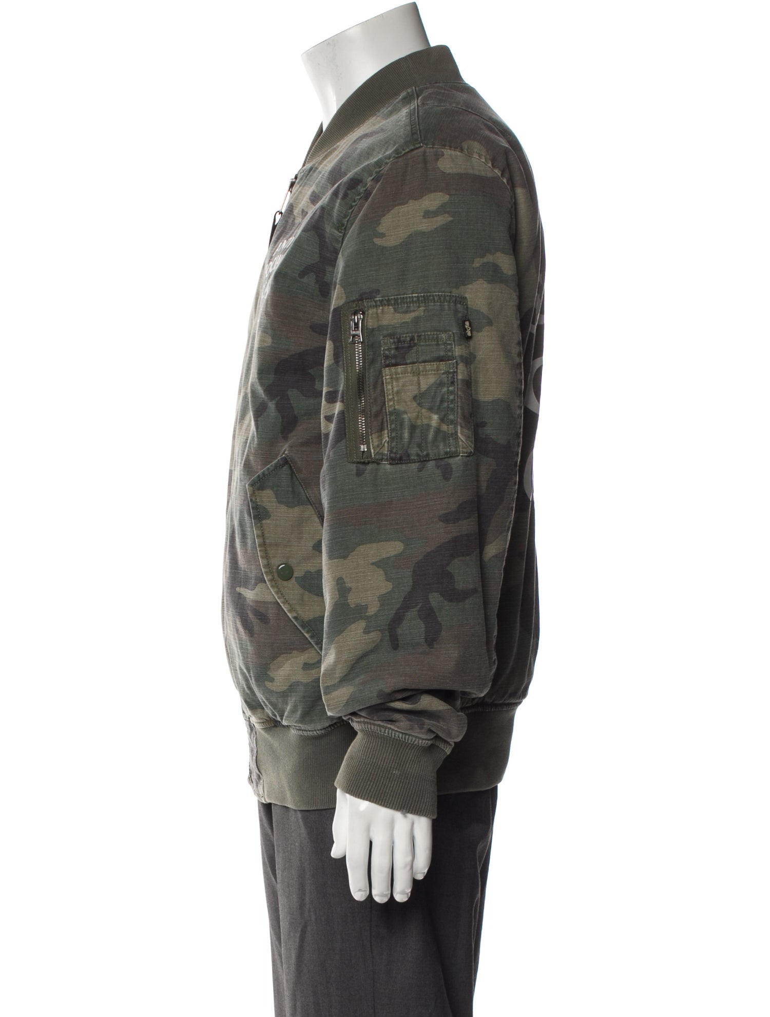 Alpha Industries x Anti Social Social Club Logo Camo Bomber Camouflage Print Utility Jacket
