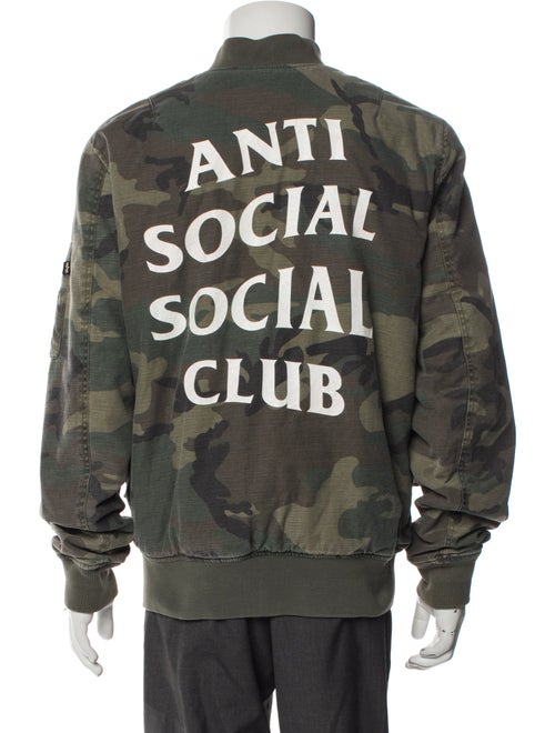 Alpha Industries x Anti Social Social Club Logo Camo Bomber Camouflage Print Utility Jacket