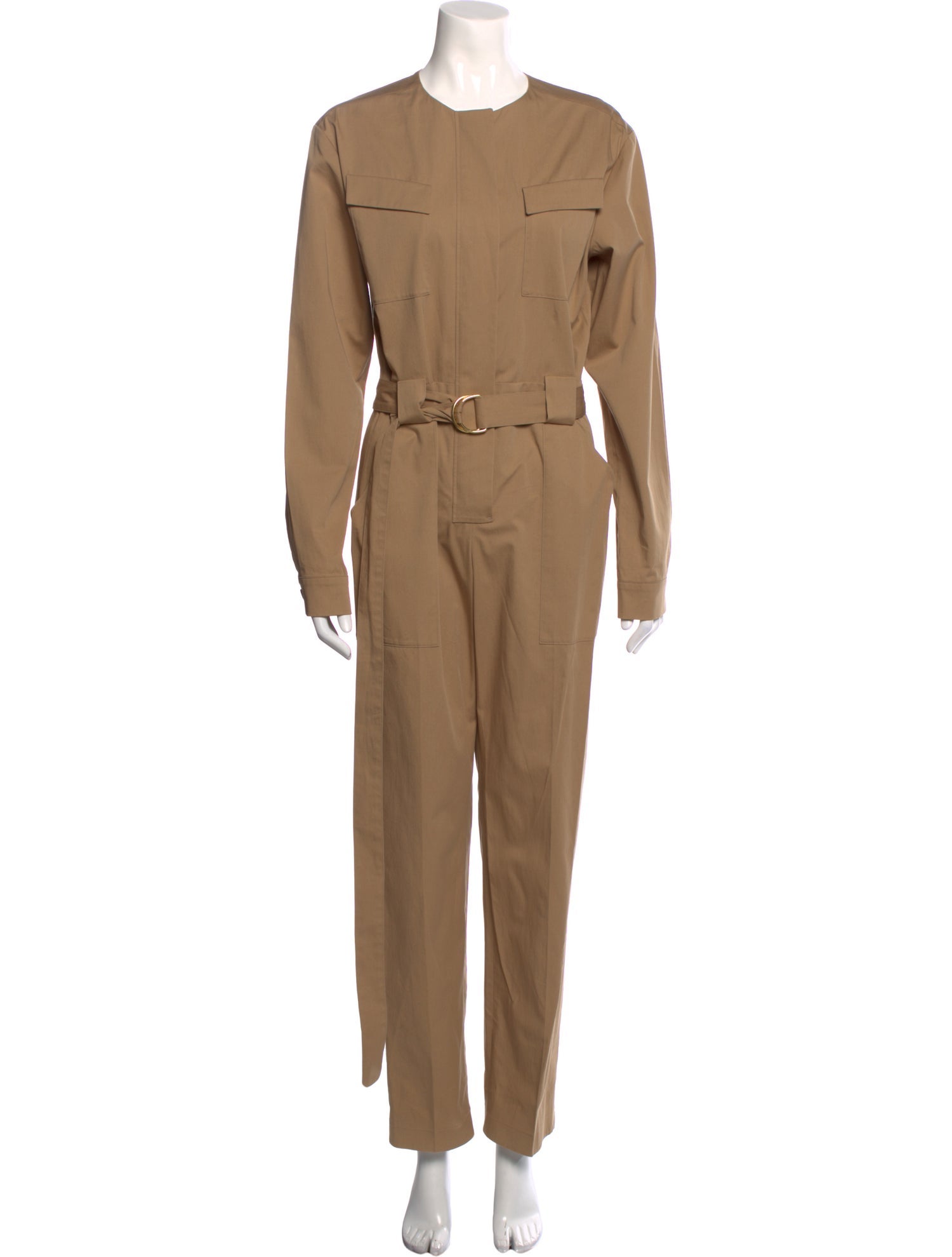 Another Tomorrow Crew Neck Jumpsuit Neutrals, 9.75" Rise Jumpsuits and Rompers, Clothing