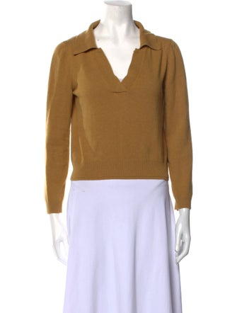 Another Tomorrow Cashmere V-Neck Crop Top