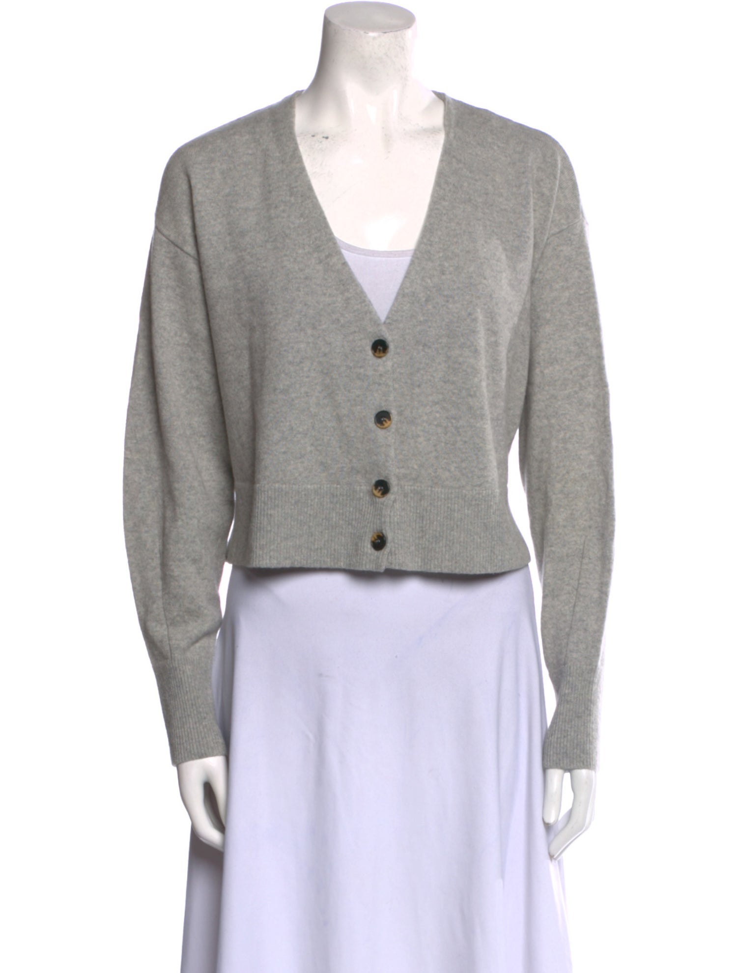 Another Tomorrow Mongolian Lamb Plunge Neckline Sweater