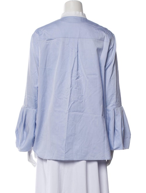 Another Tomorrow Mock Neck Long Sleeve Button-Up Top