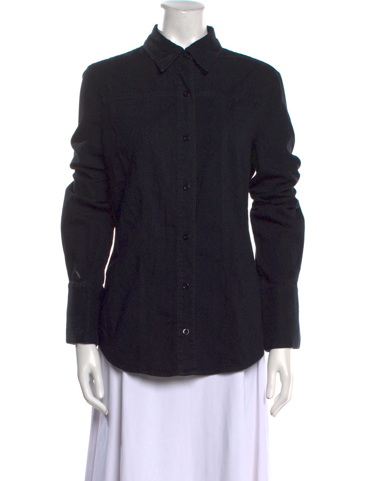 Another Tomorrow Three-Quarter Sleeve Button-Up Top