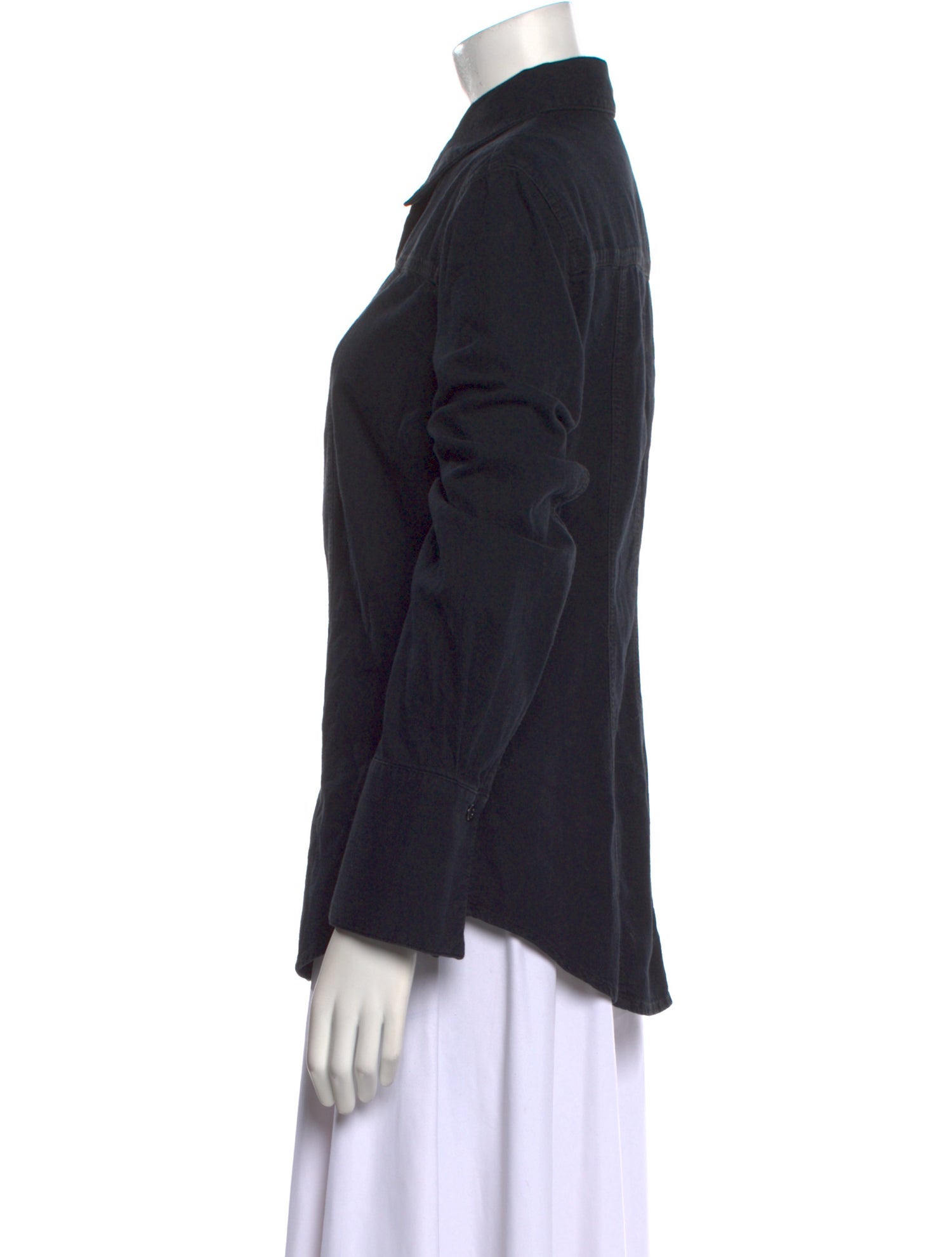 Another Tomorrow Three-Quarter Sleeve Button-Up Top