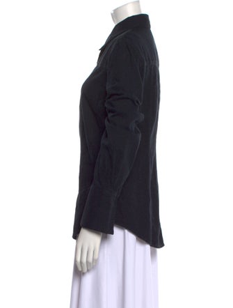 Another Tomorrow Three-Quarter Sleeve Button-Up Top