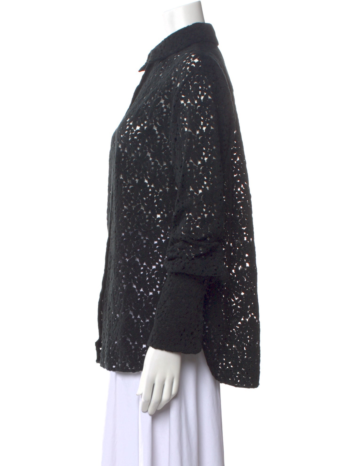 Another Tomorrow Patterned Long Sleeve Button-Up Top w/ Tags