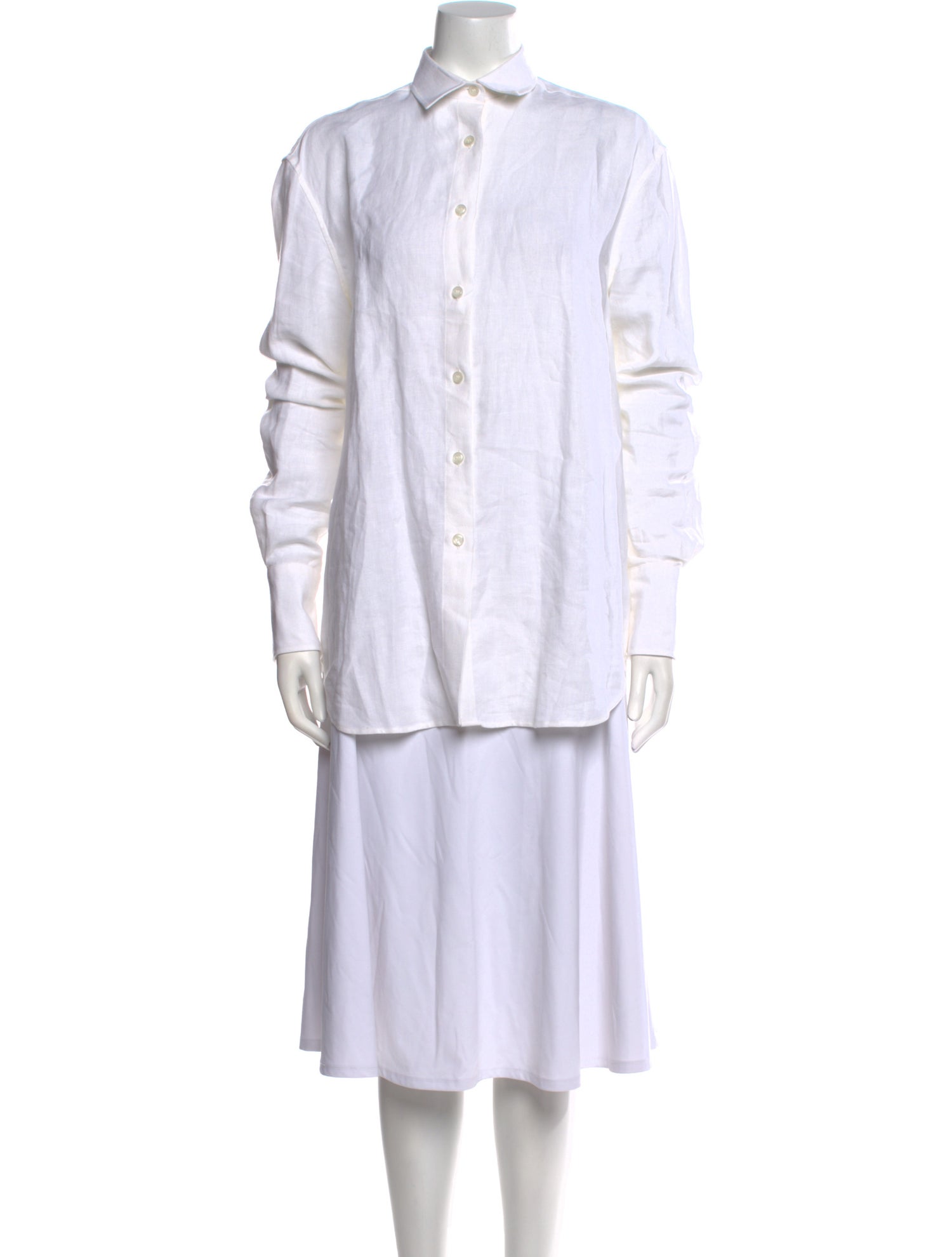 Another Tomorrow Linen Long Sleeve Tunic