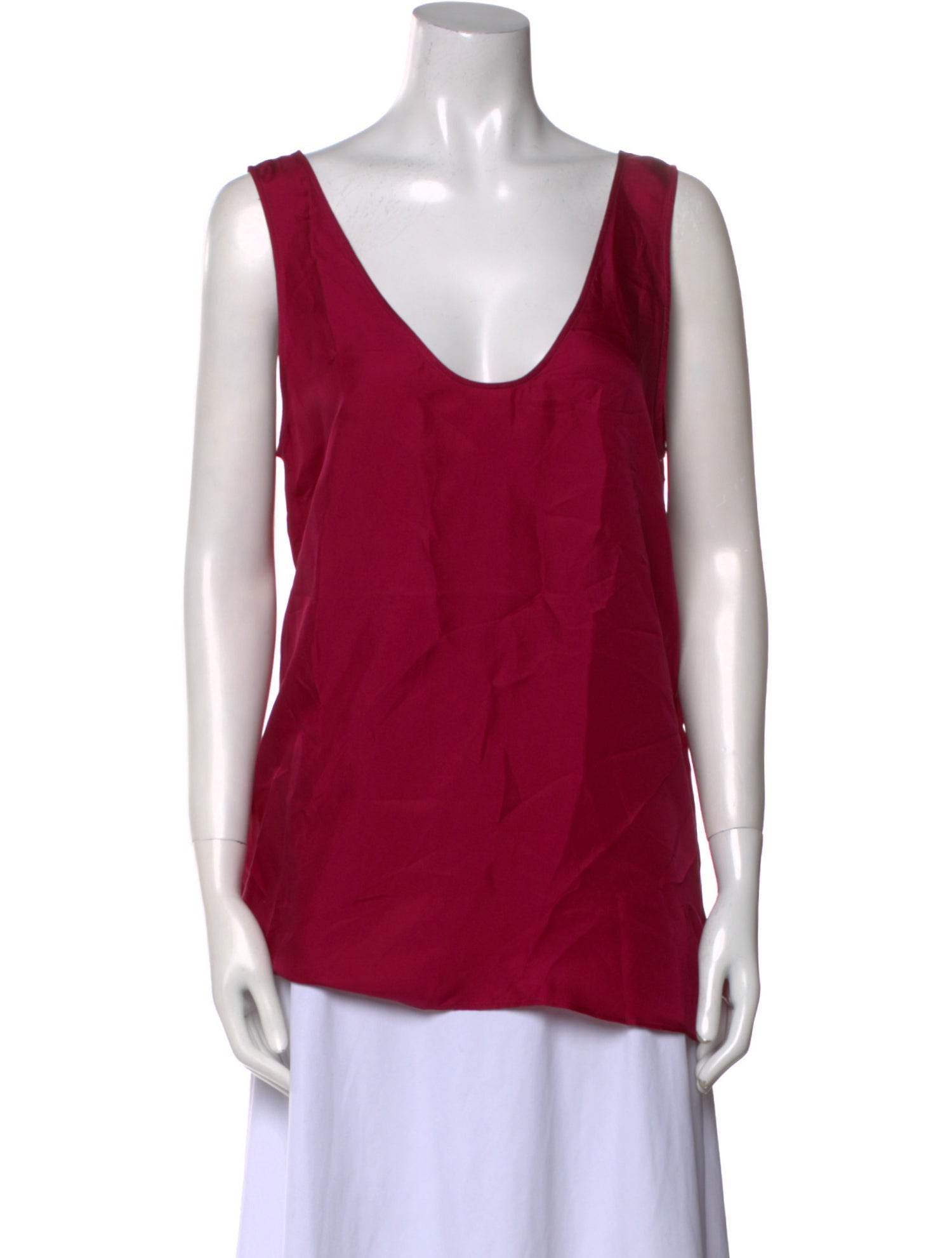 Another Tomorrow Silk Scoop Neck Top w/ Tags