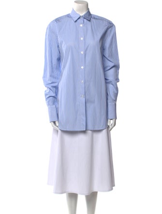 Another Tomorrow Striped Long Sleeve Button-Up Top