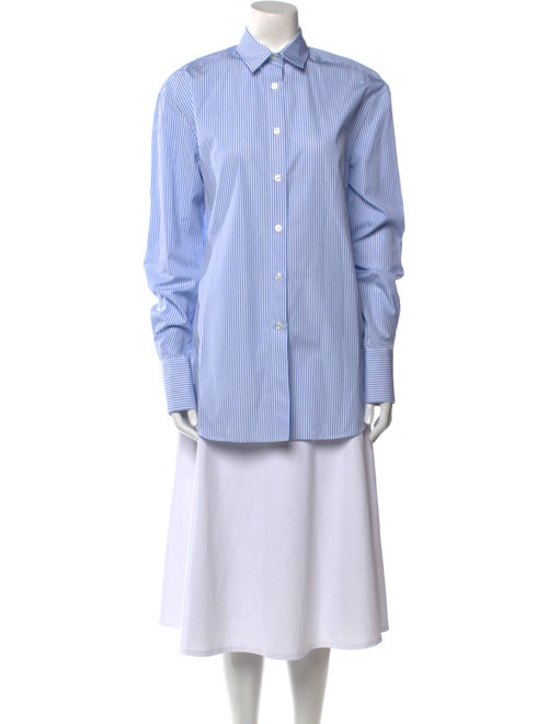 Another Tomorrow Striped Long Sleeve Button-Up Top