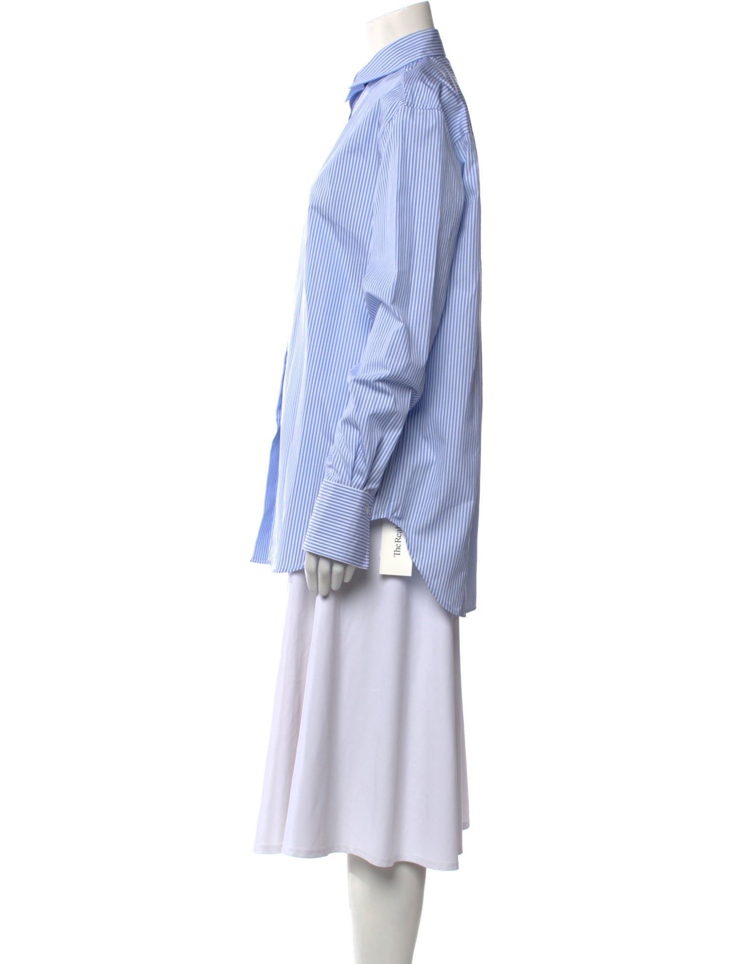 Another Tomorrow Striped Long Sleeve Button-Up Top