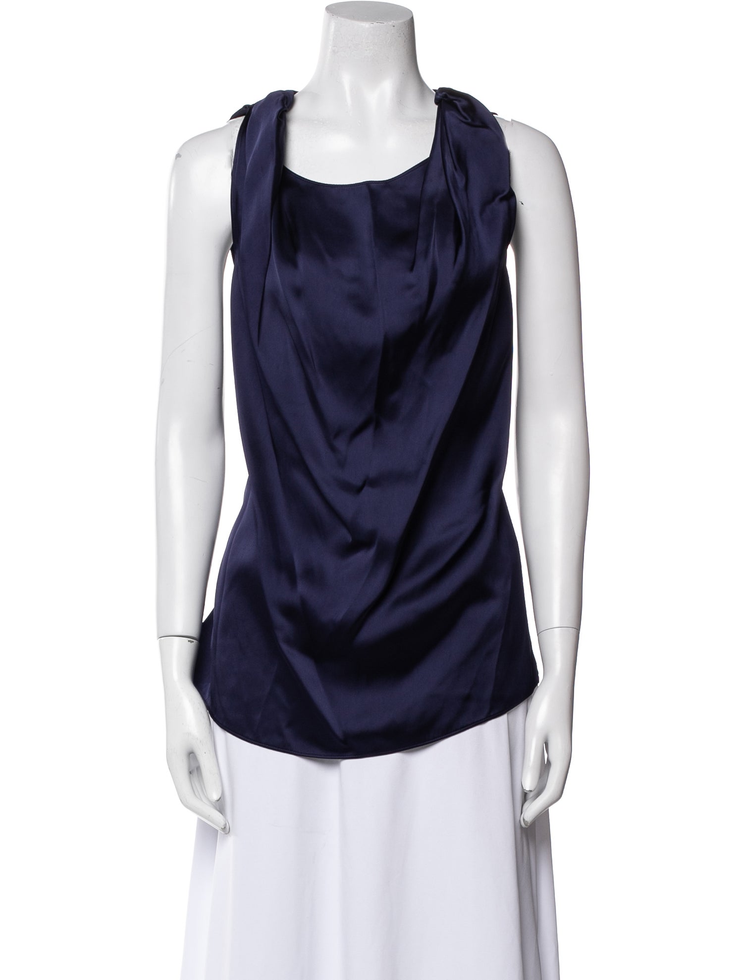 Another Tomorrow Cowl Neck Sleeveless Top