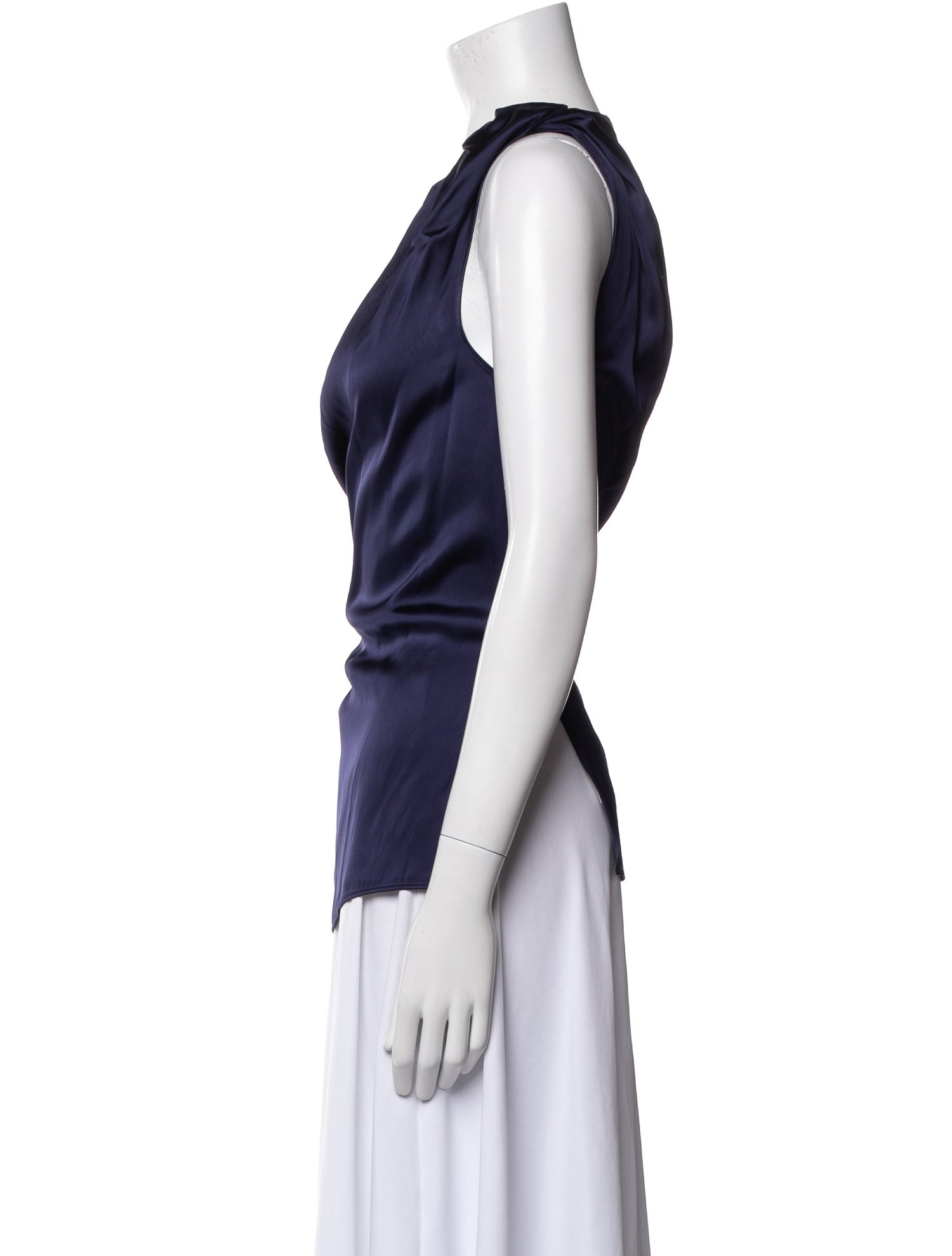 Another Tomorrow Cowl Neck Sleeveless Top