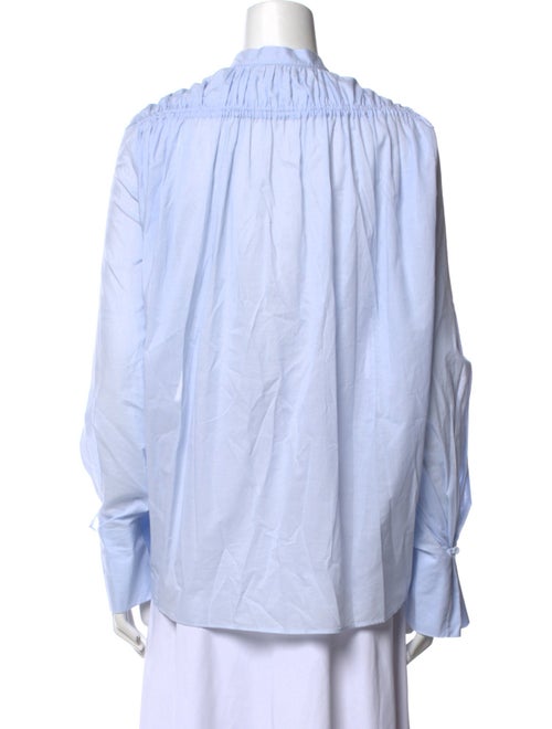 Another Tomorrow Mock Neck Long Sleeve Button-Up Top