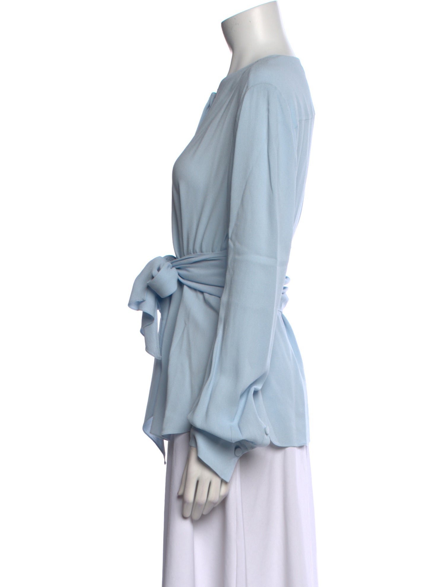 Another Tomorrow Crew Neck Long Sleeve Blouse