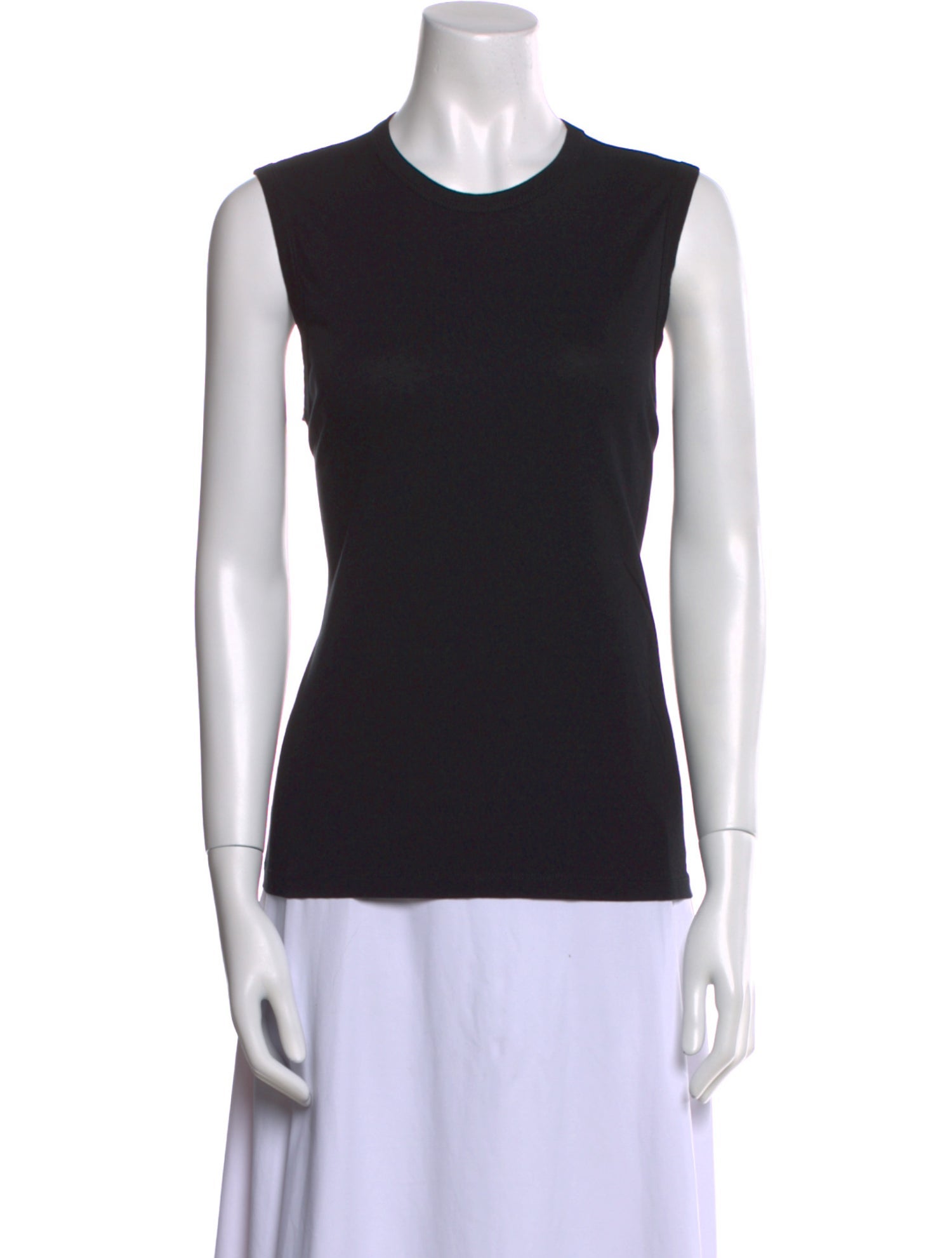 Another Tomorrow Crew Neck Sleeveless Top