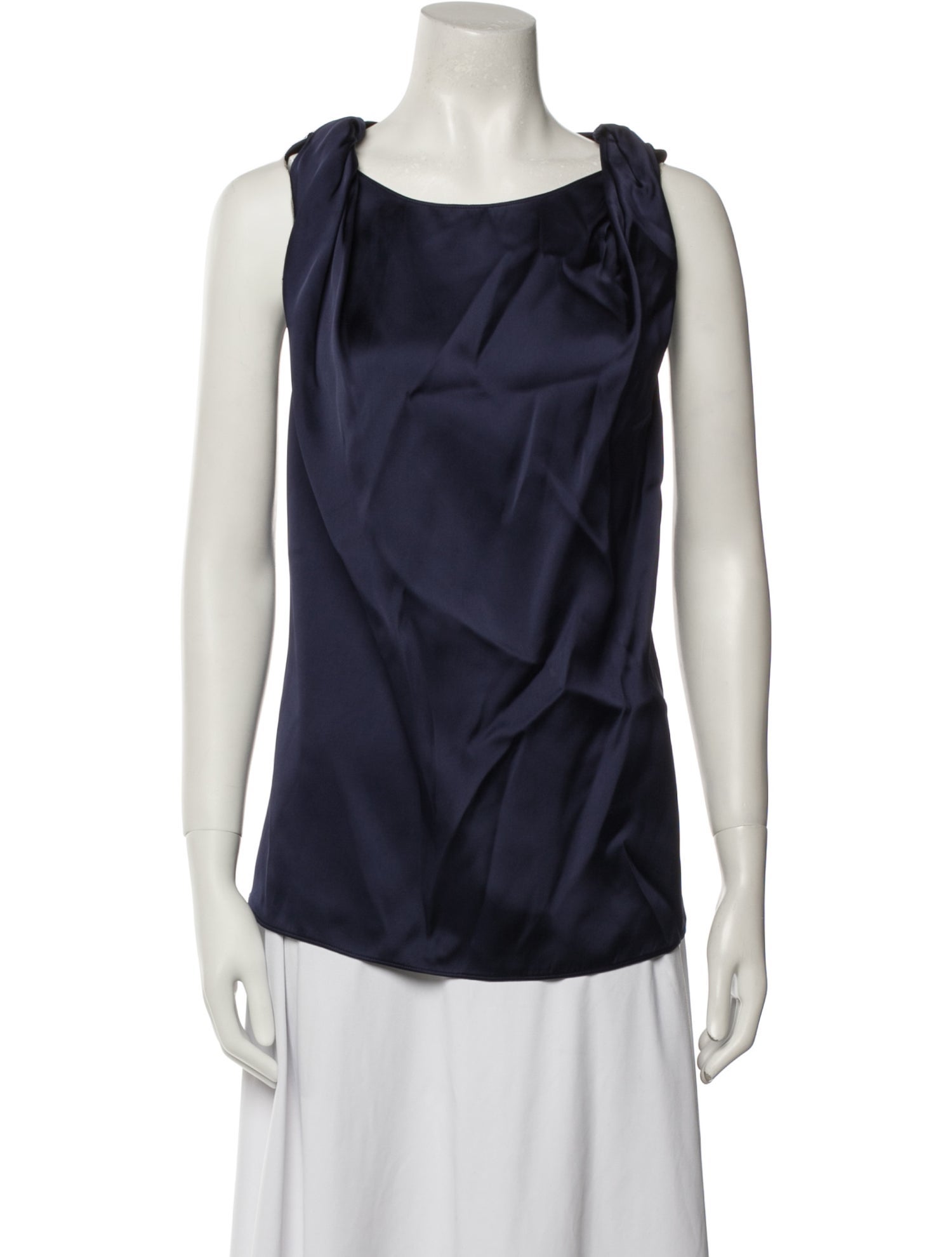 Another Tomorrow Square Neckline Sleeveless Blouse