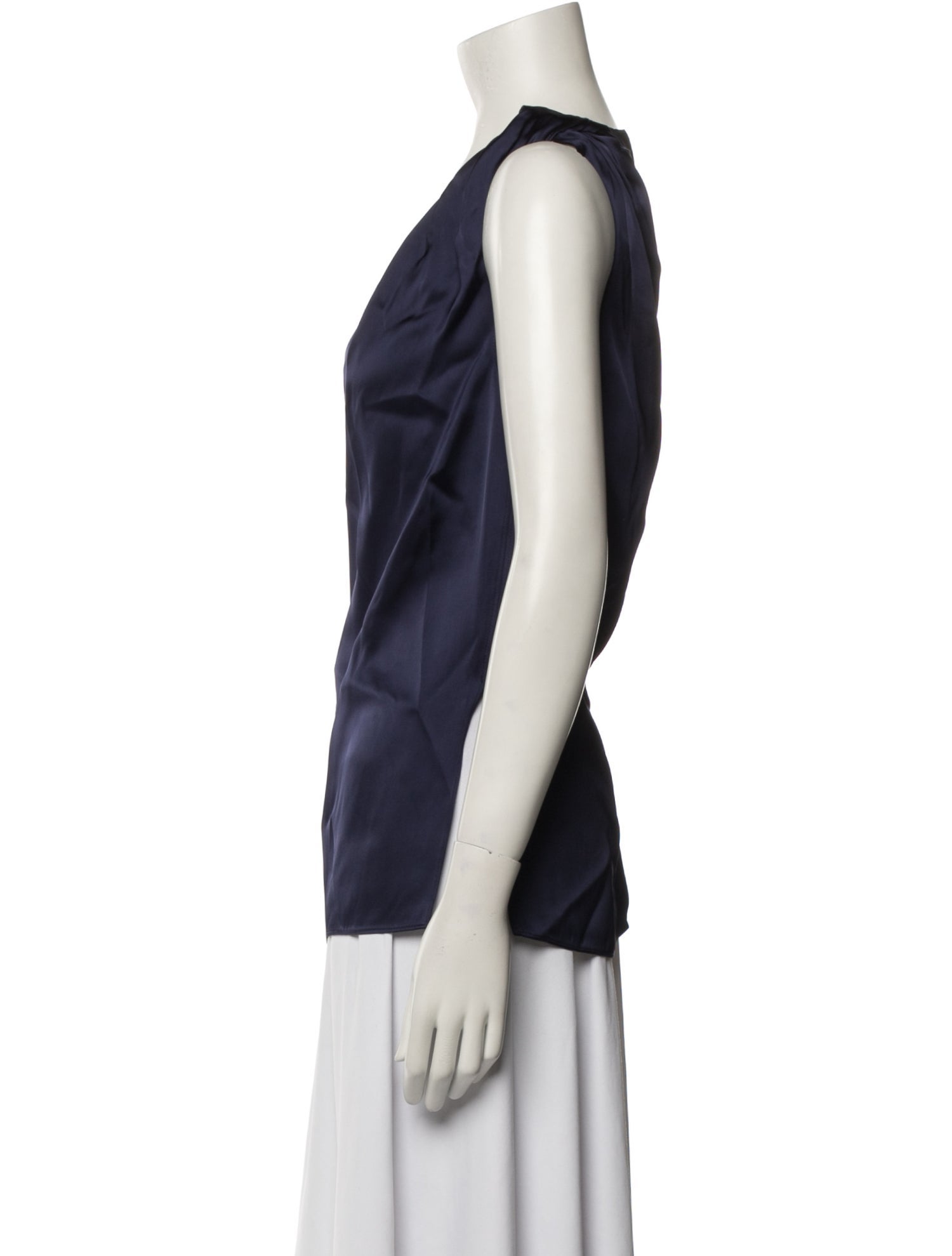 Another Tomorrow Square Neckline Sleeveless Blouse