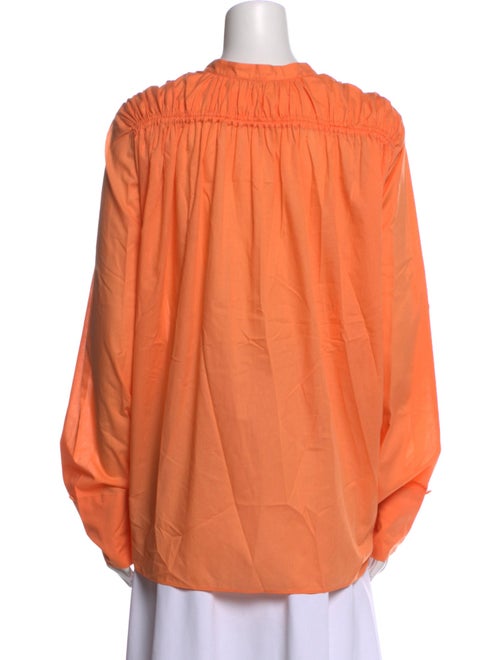 Another Tomorrow Mock Neck Long Sleeve Button-Up Top