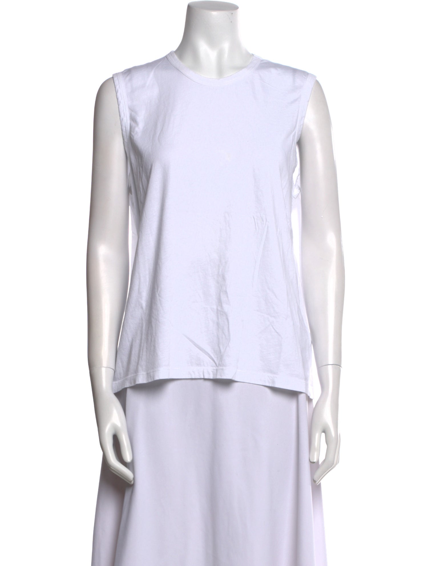 Another Tomorrow Crew Neck Sleeveless Top