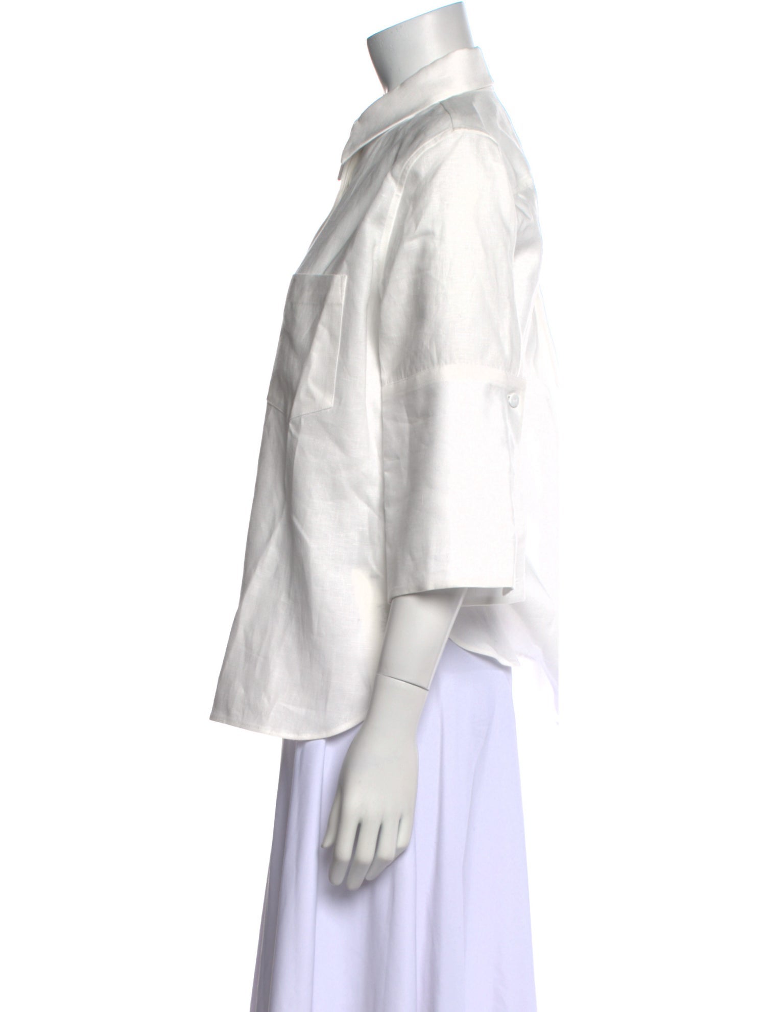 Another Tomorrow Linen Three-Quarter Sleeve Button-Up Top w/ Tags