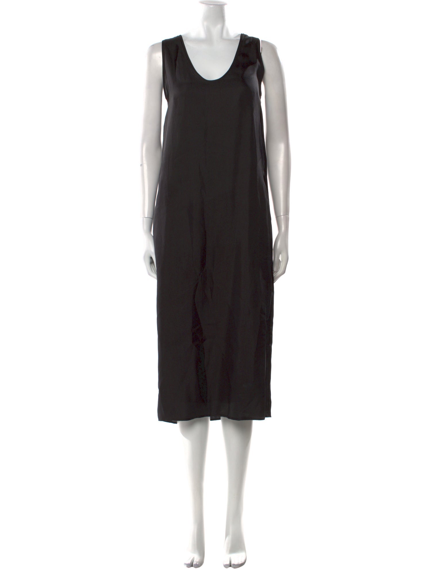 Another Tomorrow Silk Midi Length Dress