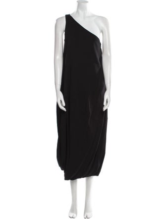 Another Tomorrow Silk Midi Length Dress