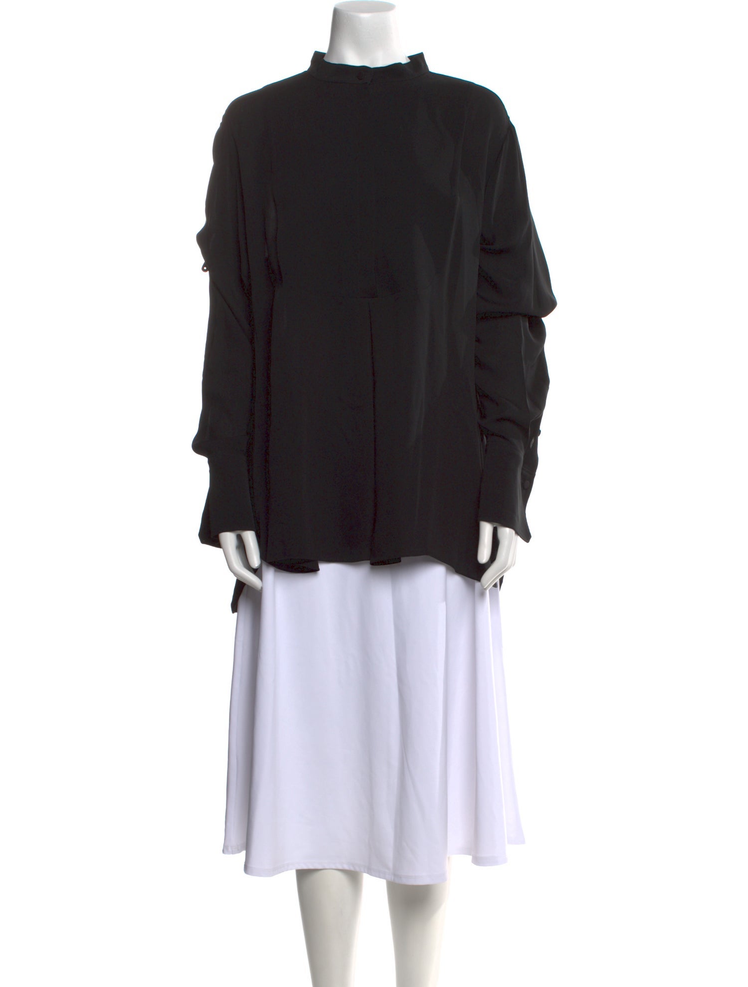 Another Tomorrow Silk Mock Neck Sweatshirt