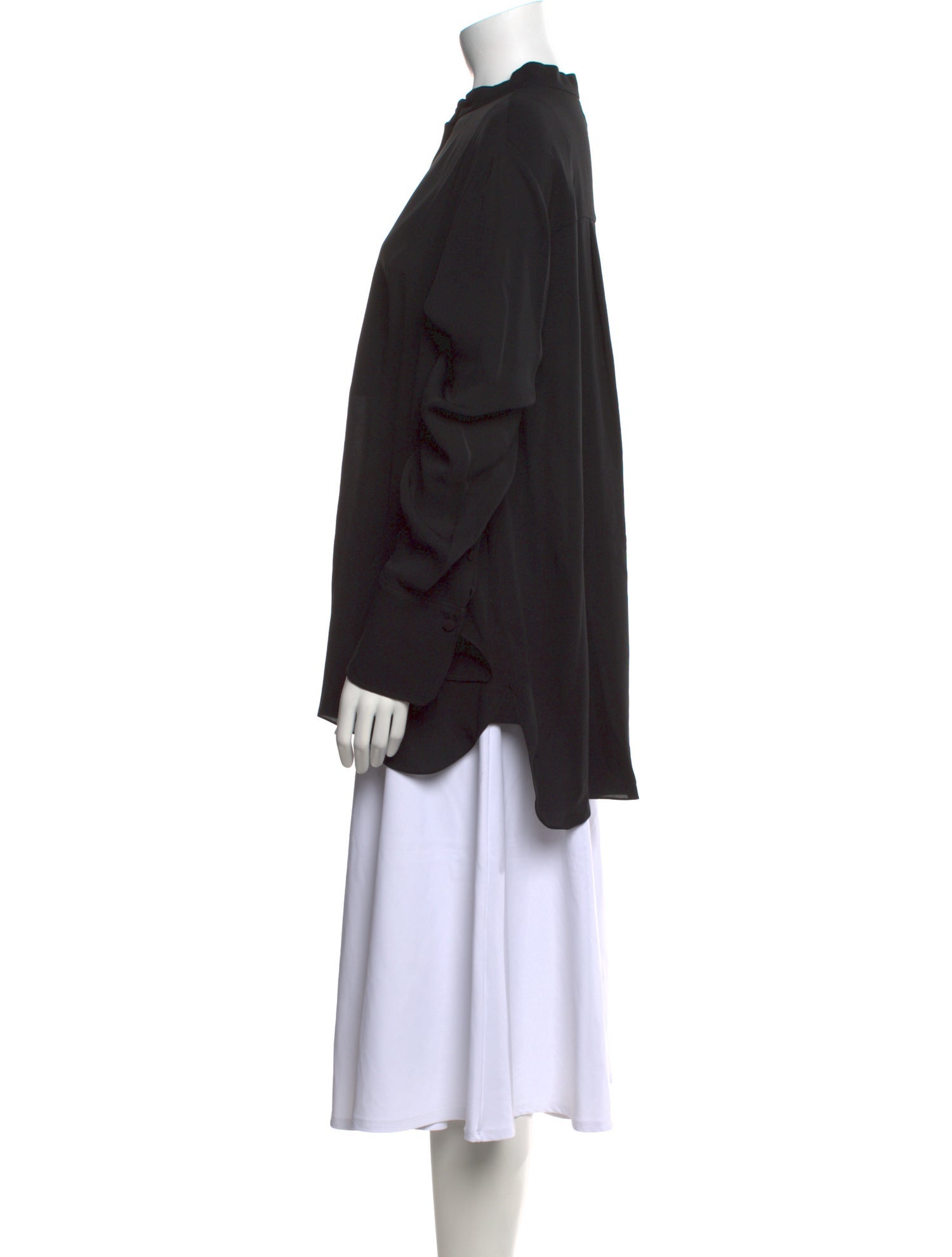 Another Tomorrow Silk Mock Neck Sweatshirt