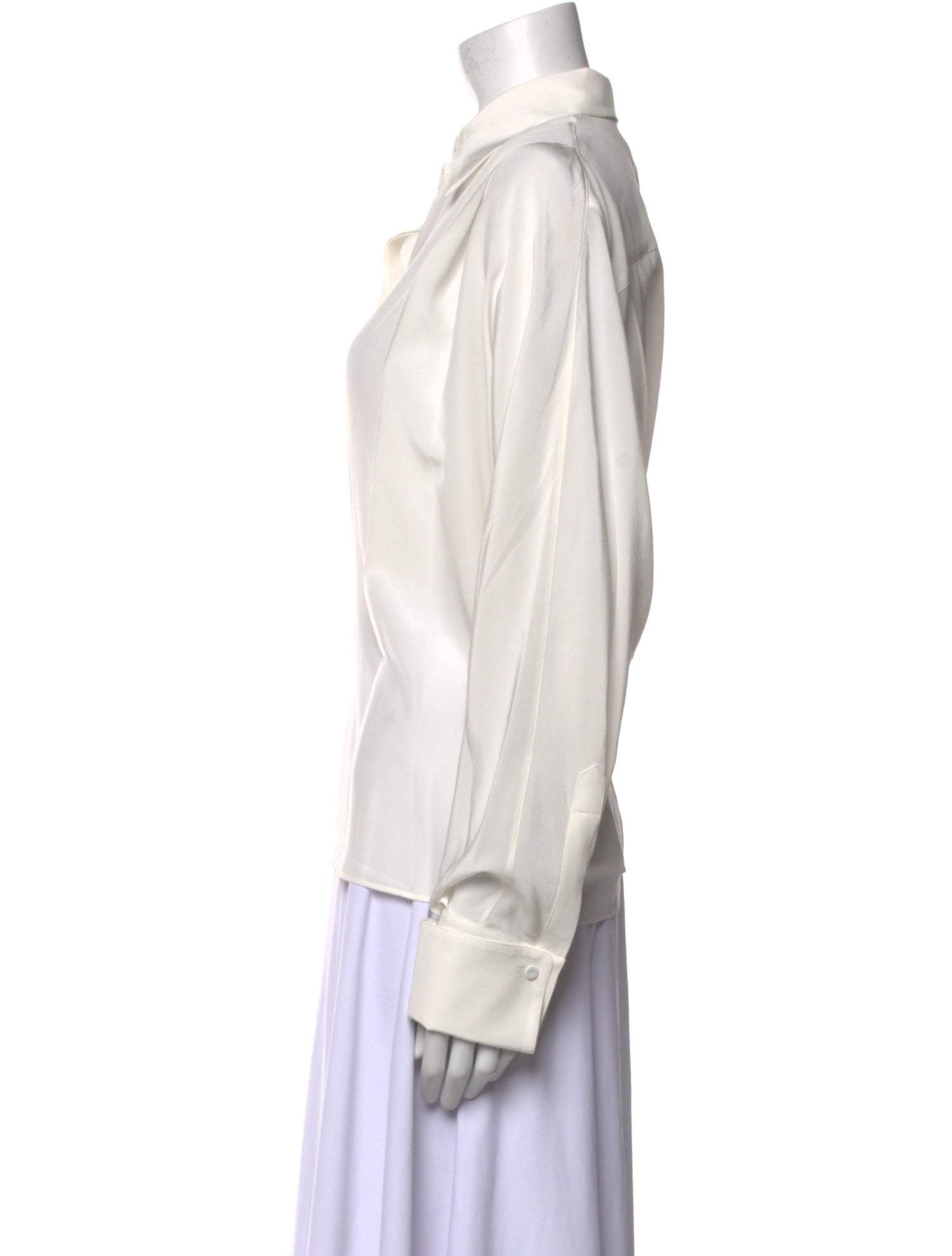 Another Tomorrow Silk Long Sleeve Button-Up Top w/ Tags