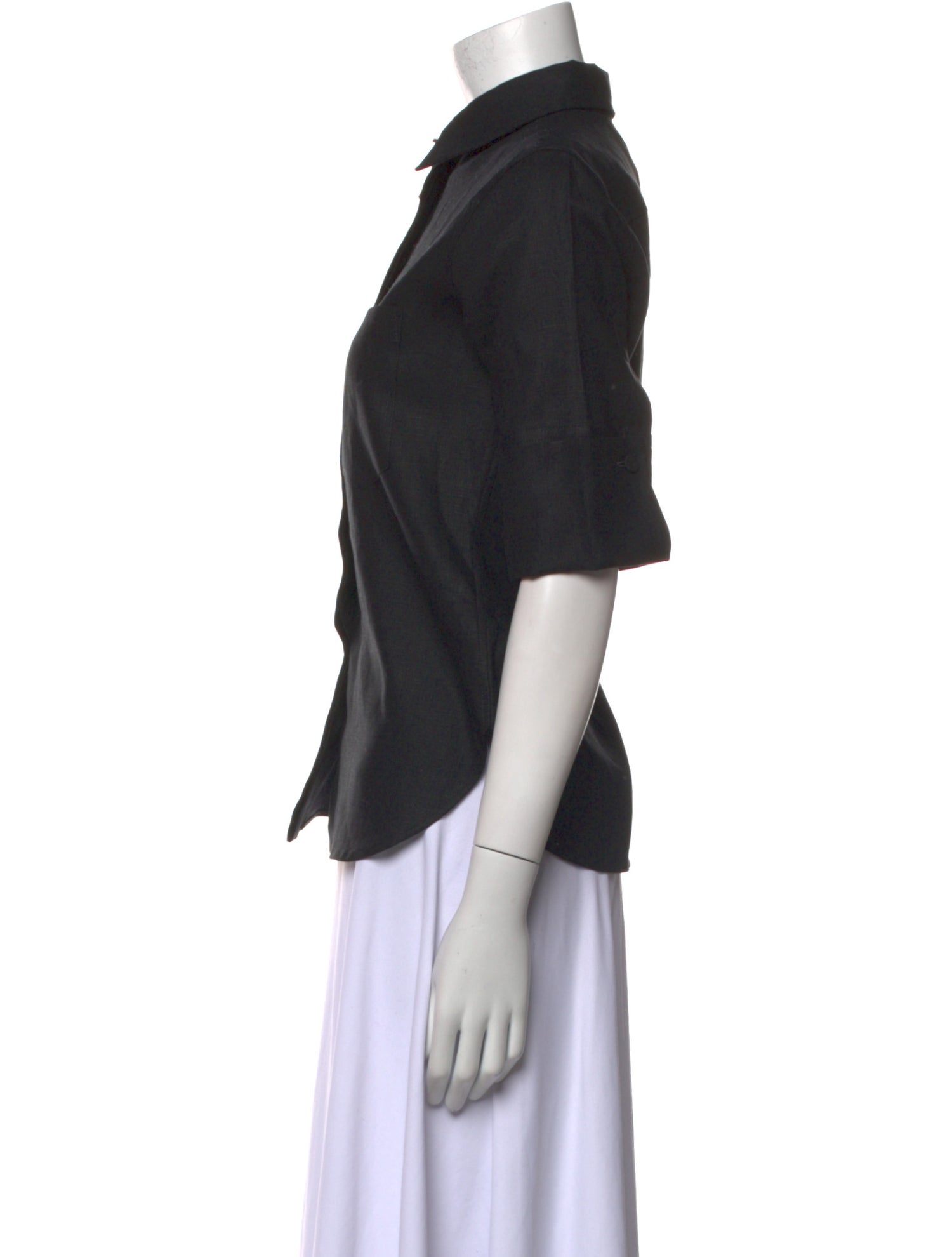 Another Tomorrow Linen Three-Quarter Sleeve Button-Up Top w/ Tags