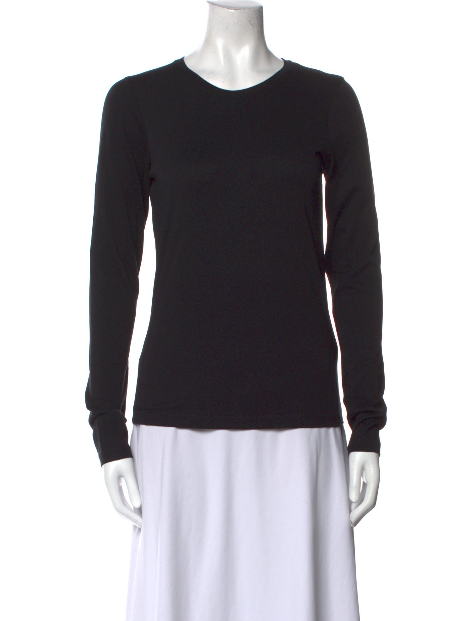 Another Tomorrow Crew Neck Long Sleeve Top