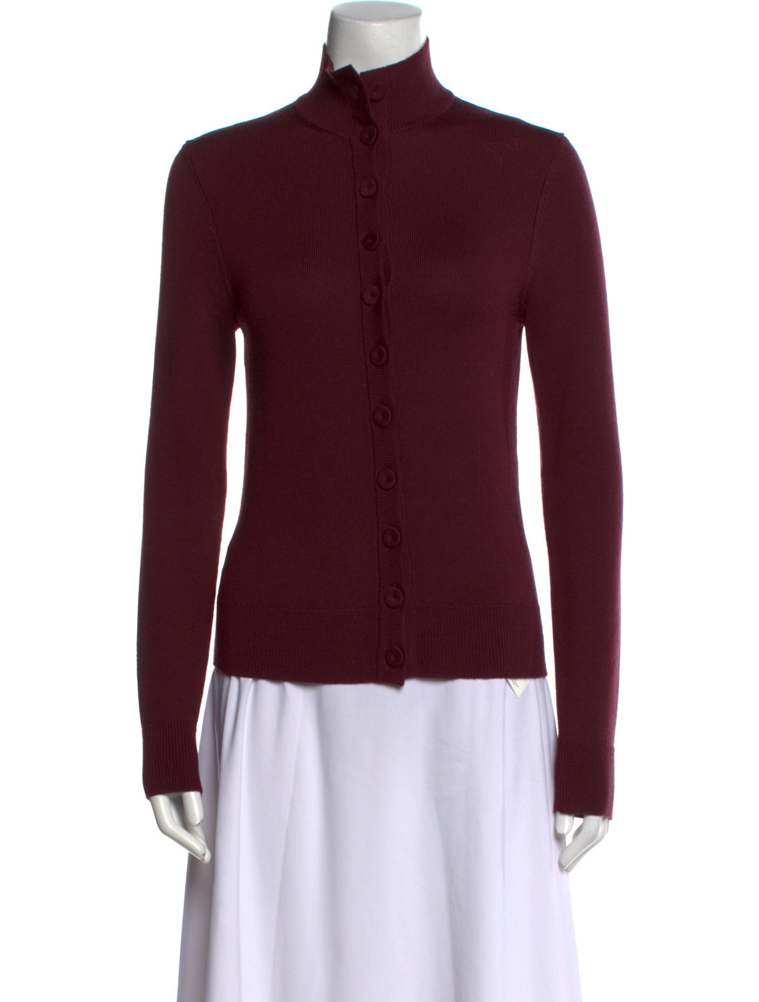 Another Tomorrow Wool Mock Neck Sweater