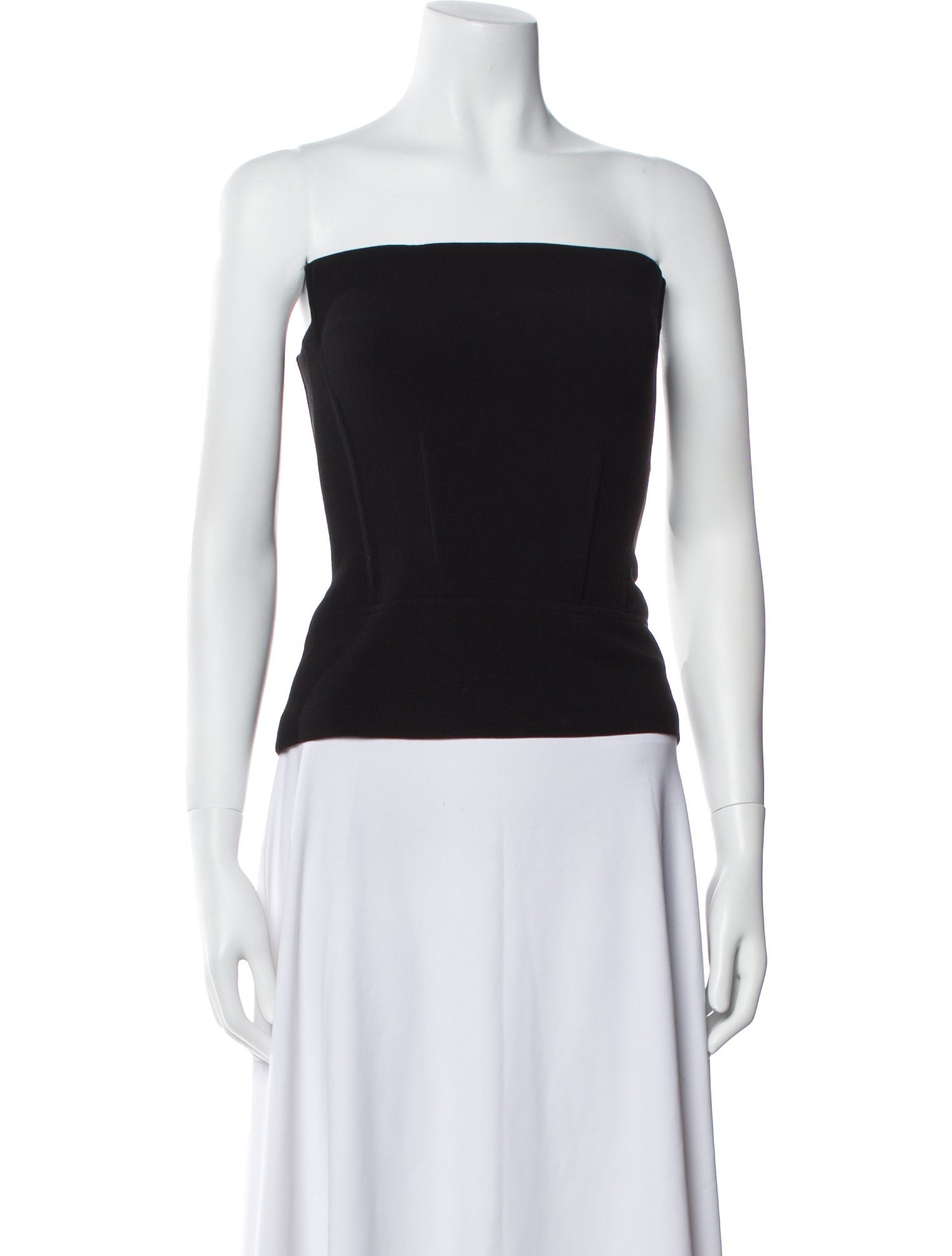 Another Tomorrow Wool Strapless Crop Top