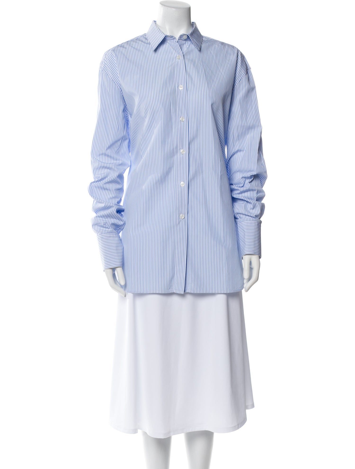 Another Tomorrow Striped Long Sleeve Tunic