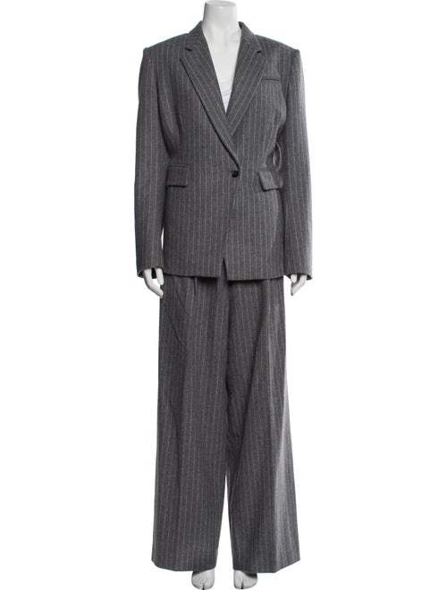 Another Tomorrow Wool Striped Pantsuit