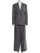Another Tomorrow Wool Striped Pantsuit