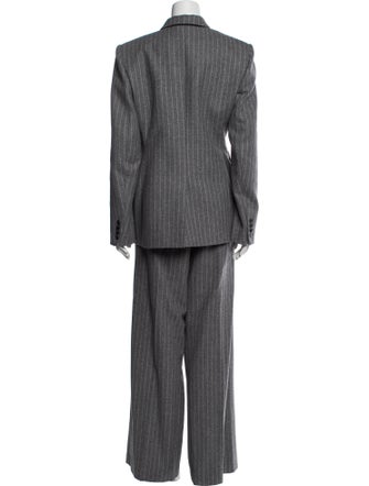 Another Tomorrow Wool Striped Pantsuit