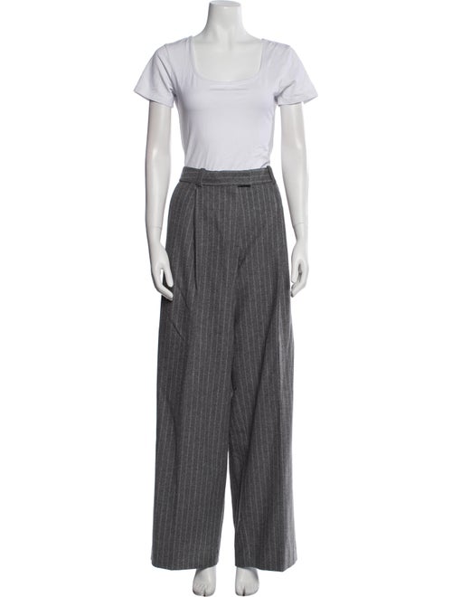 Another Tomorrow Wool Striped Pantsuit
