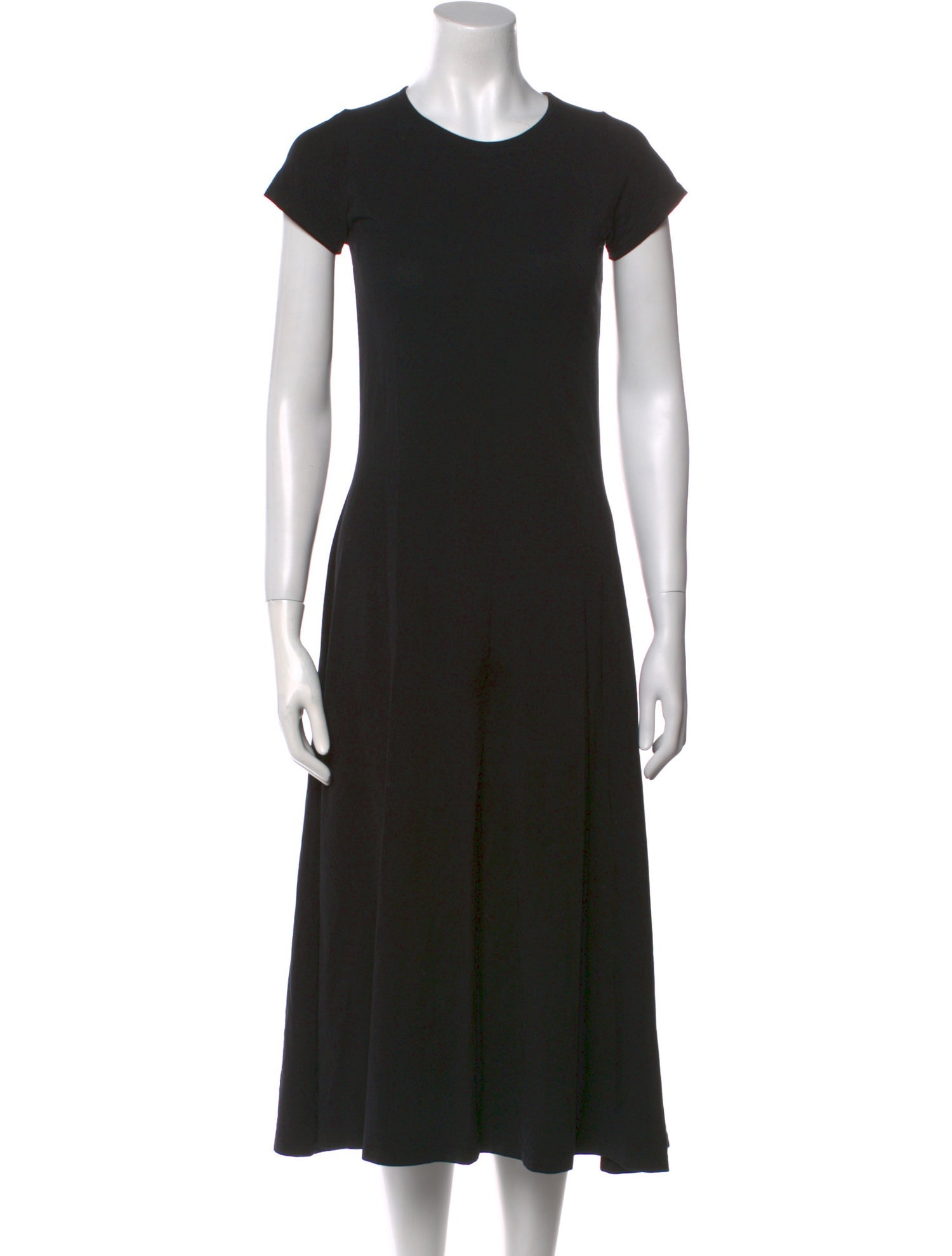 Another Tomorrow Crew Neck Midi Length Dress