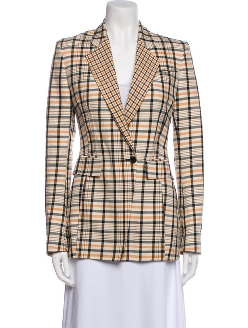 Another Tomorrow Plaid Print Blazer