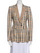 Another Tomorrow Plaid Print Blazer
