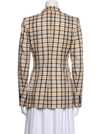 Another Tomorrow Plaid Print Blazer