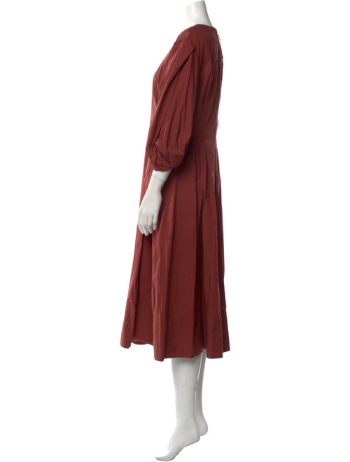 Another Tomorrow Crew Neck Midi Length Dress