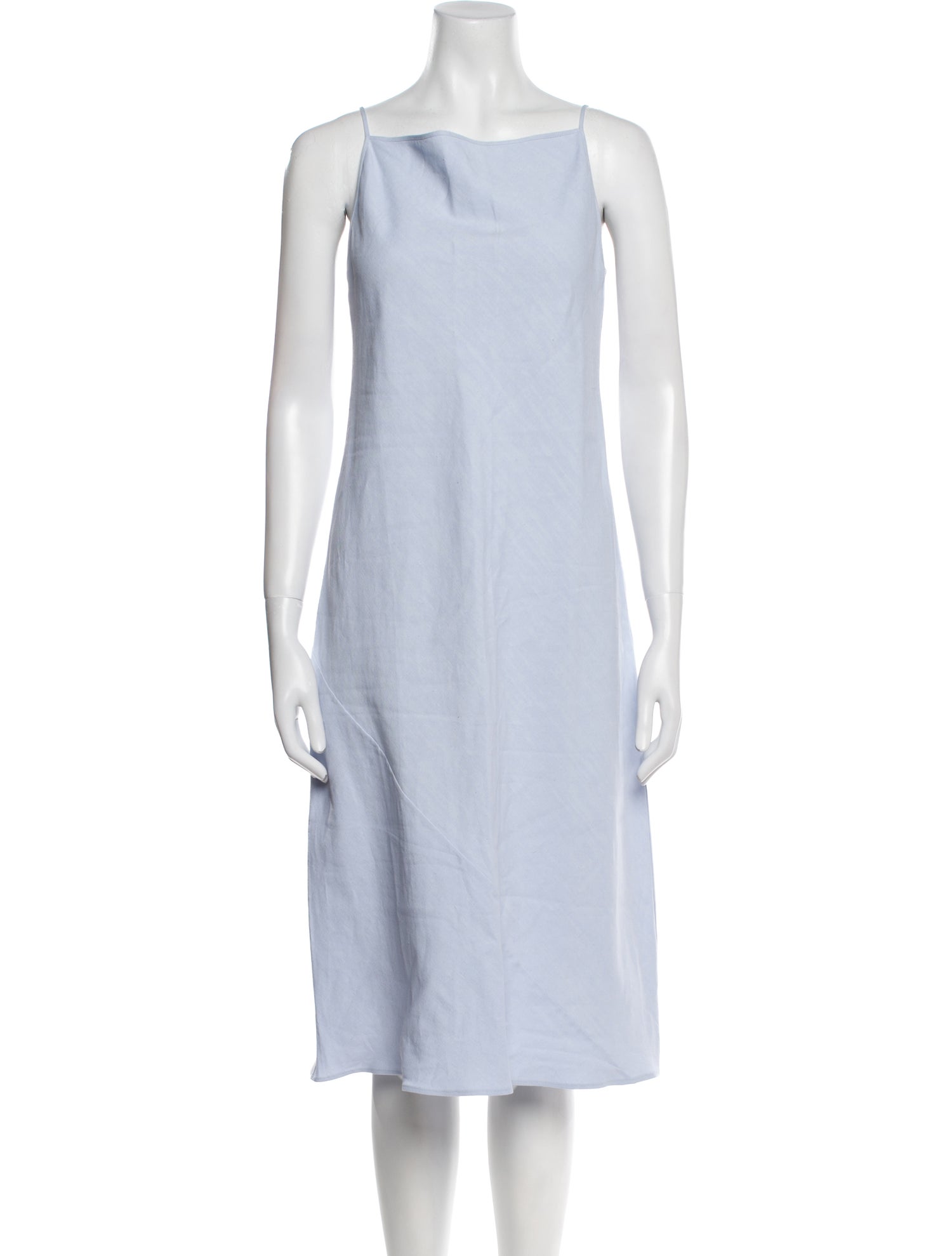 Another Tomorrow Square Neckline Midi Length Dress