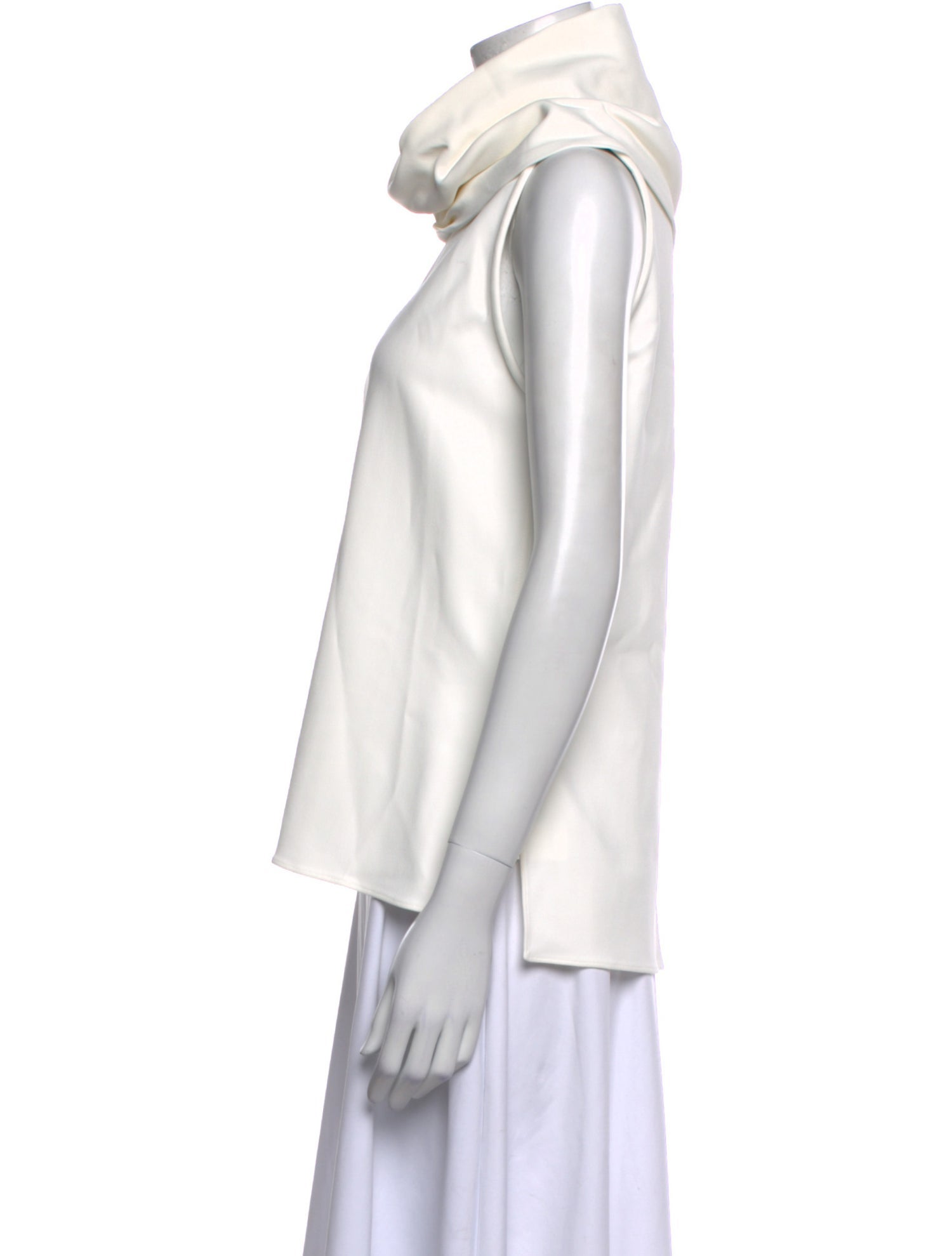 Another Tomorrow Cowl Neck Sleeveless Top